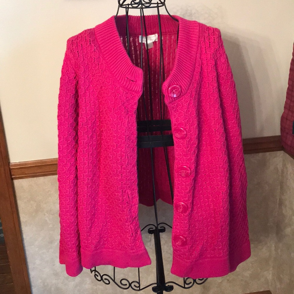 NWOT Bright Pink Christopher and Banks Sweater